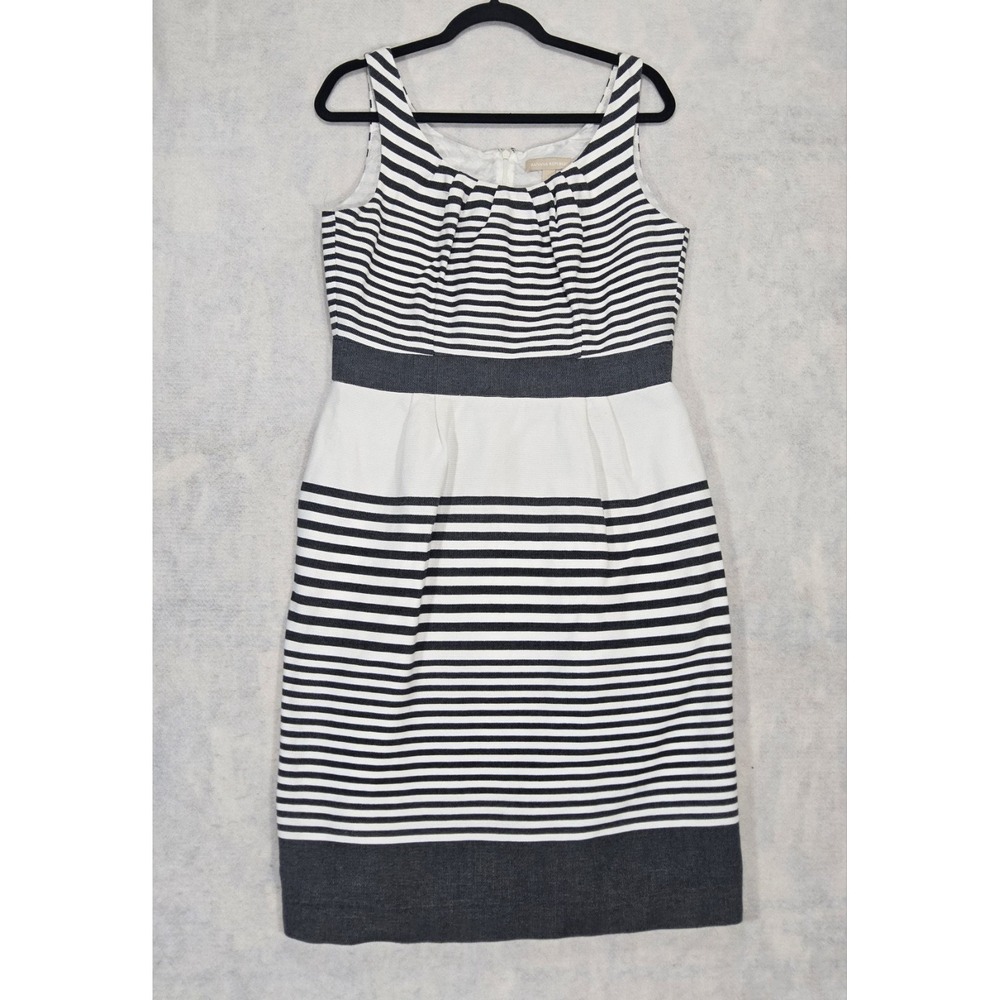 Banana Republic Dress 12 ITALIAN FABRIC Sleeveless Sheath Minimalist Midi Woven